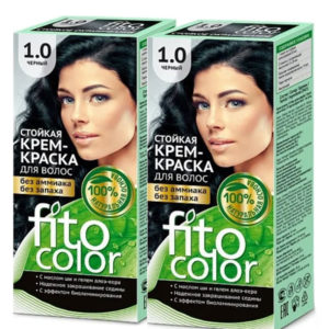 Набор Fito косметик Fito Color Крем-краска стойкая для волос цвет 1.0 чёрный, 1 шт 12