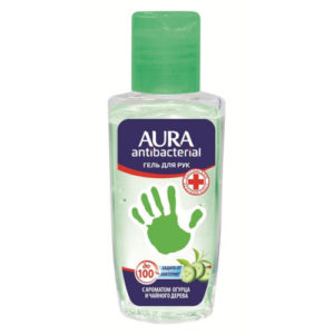 Aura Гель для рук с антибактериальным эффектом с ароматом огурца и чайного дерева, 50 мл 7