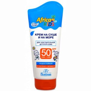 Floresan Africa Kids Ф406 Крем на суше и на море SPF50 для чувствительной детской кожи, 150 мл 14