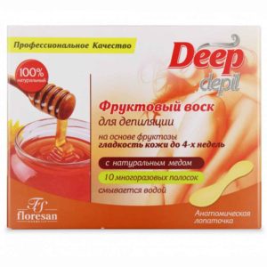Floresan Воск фруктовый Deep depil для депиляции с натуральным мёдом, 1 уп 10