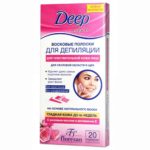Floresan Полоски восковые Deep depil для депиляции чувствительной кожи лица для скуловой области и щек (20 полосок), 1 уп 1