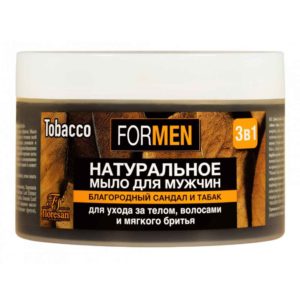 Floresan FOR MEN Ф41 Мыло натуральное для мужчин Tobacco 3в1 для ухода за телом, волосами и мягкого бритья, 450 г 4