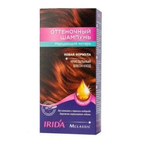 Irida Шампунь оттеночный Mclassic, тон мерцающий янтарь, 3 саше по 25 мл + перч 8