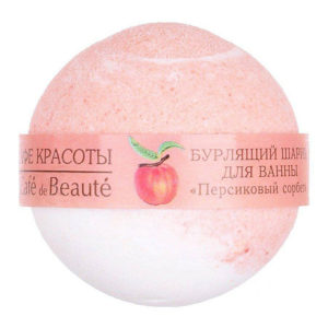 le Café de Beauté Бурлящий шарик для ванны Персиковый Сорбет с маслом персика и экстрактом абрикоса 3