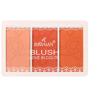 Rimalan BL-003-02 Румяна компактные Love in Color трёхцветные, палитра 02, 10.8 г 3