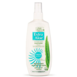 Family Cosmetics Extra Aloe Молочко после загара восстанавливающее с экстрактом алое, маслом мяты и каритэ, спрей 150 мл 4
