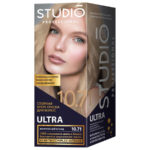 Studio Professional Ultra Крем-краска стойкая для седых волос (крем-краска туба 50 мл, оксидант 50 мл, бал-закрепитель 15 мл + перч), тон 10.71 жемчужный блонд 2