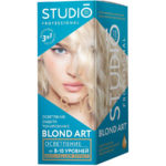 Studio Professional Осветлитель интенсивный для волос 3D Осветление на 8-10 тонов (осветляющий порошок 2х25 г, оксидант 100 мл, оттеночная маска 25 мл + перчатки) 1