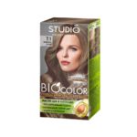 Studio Professional крем-краска стойкая для волос biocolor (крем-краска туба 50 мл, оксидант 50 мл, бал-закрепитель 15 мл + перч), тон 7.1 пепельно-русый 1