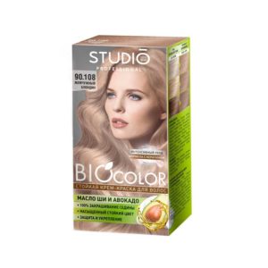 Studio professional крем-краска стойкая для волос biocolor (крем-краска туба 50 мл, оксидант 50 мл, бал-закрепитель 15 мл + перч),тон 90.108 жемчужный блондин 3