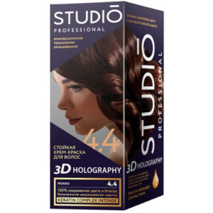 Studio Professional Крем-краска стойкая для волос 3D Holography тон 4.4 мокко, 40/60/15 мл 8