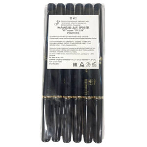 Ffleur ES412-01 black Набор карандашей для бровей (мех+расч) Powder (6 шт х 0.5 г), тон чёрный, 1 уп 14