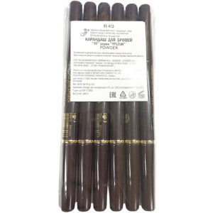 Ffleur ES412-03 brown Набор карандашей для бровей (мех+расч) Powder (6 шт х 0.5 г), тон коричневый, 1 уп 15
