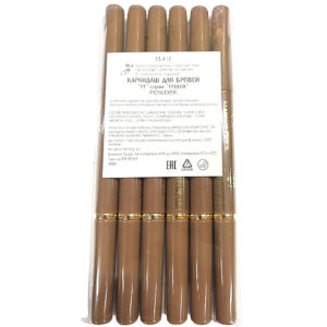 Ffleur ES412-04 blond brown Набор карандашей для бровей (мех+расч) Powder (6 шт х 0.5 г), тон светло коричневый, 1 уп 12