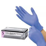 Saraya Нитриловые перчатки неопудренные смотровые синие (200 шт) размер S, 1 уп 1
