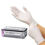 Saraya Нитриловые перчатки неопудренные смотровые белые (200 шт) размер S, 1 уп 2