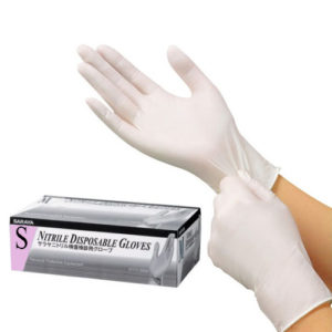 Saraya Нитриловые перчатки неопудренные смотровые белые (200 шт) размер S, 1 уп 11