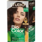 Studio Professional крем-краска стойкая для волос biocolor (крем-краска туба 50 мл, оксидант 50 мл, бал-закрепитель 15 мл + перч), тон 6.45 каштановый 1