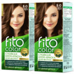 Набор Fito косметик Fito Color Крем-краска стойкая для волос 5.0 темно-русый, 1 шт 1