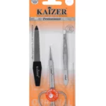 Kaizer Professional 501032 Комплект 3 предмета (пинцет прямой, ножницы маникюрные, пилка алмазная 13 см) 2