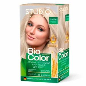 Studio professional крем-краска стойкая для волос biocolor (крем-краска туба 50 мл, оксидант 50 мл, бал-закрепитель 15 мл + перч),тон 90.108 жемчужный блондин 6