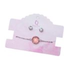 Queen Fair Набор Витраж бело-розовый в серебре 2 предмета (пуссеты, браслет) 1