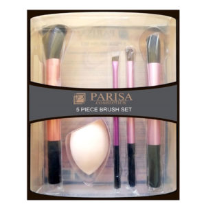 Parisa Набор Кистей для макияжа P-104 (кисть для румян, бровей, теней и растушевки + спонж) 12