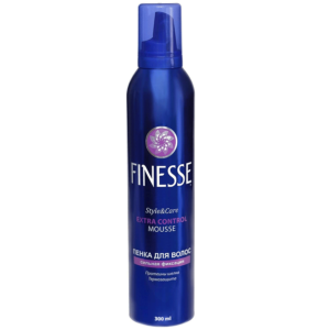 Finesse Пенка для волос Сильная фиксация, с Протеинами Шелка + термозащита, 300 мл 2