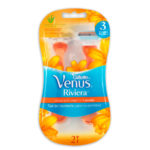 Gillette Venus Riviera Бритвы одноразовые безопасные для женщин, 3 лезвия (2 шт в блистере) 2