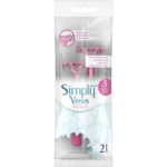 Gillette Venus Simply 3 Basic Бритвы одноразовые безопасные для женщин, 3 лезвия + плавающая кассета (2 шт в пакете) 1