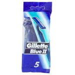 Gillette Blue 2 Бритвы одноразовые безопасные для мужчин, хромовое покрытие + увлажняющая полоска (по 5 шт в пакете) 1