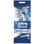 Gillette Blue 2 Maximum Бритвы одноразовые безопасные для мужчин, хромовое покрытие + увлажняющая полоска с алоэ + плавающая головка (по 4 шт в пакете) 2