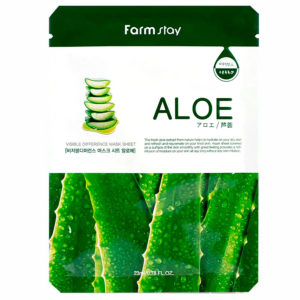 Farmstay Маска тканевая для лица Aloe успокаивающая, с экстрактом алоэ, 23 мл 2