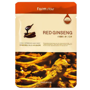 Farmstay Маска тканевая для лица Red Ginseng восстанавливающая, с экстрактом красного женьшеня, 23 мл 10