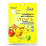 Ekel Маска тканевая ампульная Vitamin тонизирующая, выравнивающая тон лица, с витаминами, 25 г 2
