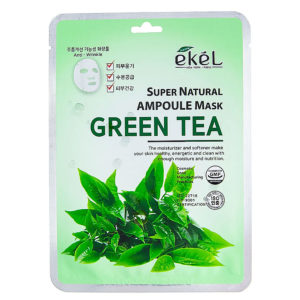 Ekel Маска тканевая ампульная Green Tea тонизирующая, противовоспалительная, с экстрактом зелёного чая 14