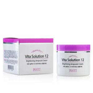 Jigott Крем ампульный для улучшения цвета лица Vita Solution 12 Brightening Ampoule Cream, банка 100 мл в футляре 9