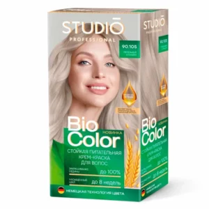 Studio Professional Крем-краска стойкая для волос Biocolor (крем-краска туба 50 мл, оксидант 50 мл, бал-закрепитель 15 мл + перч), тон 90.105 пепельный блондин 5